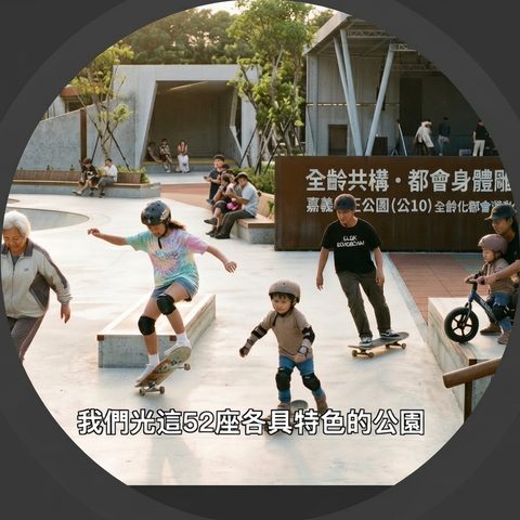 公園経済学 — 嘉義市の全世代型公園でスケートボードと家族の時間